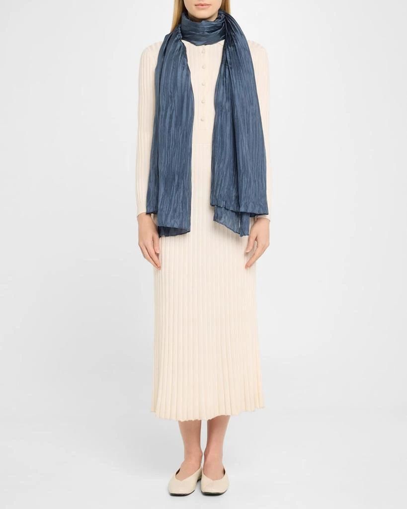 Eileen Fisher Crushed Lightweight Silk Scarf 2