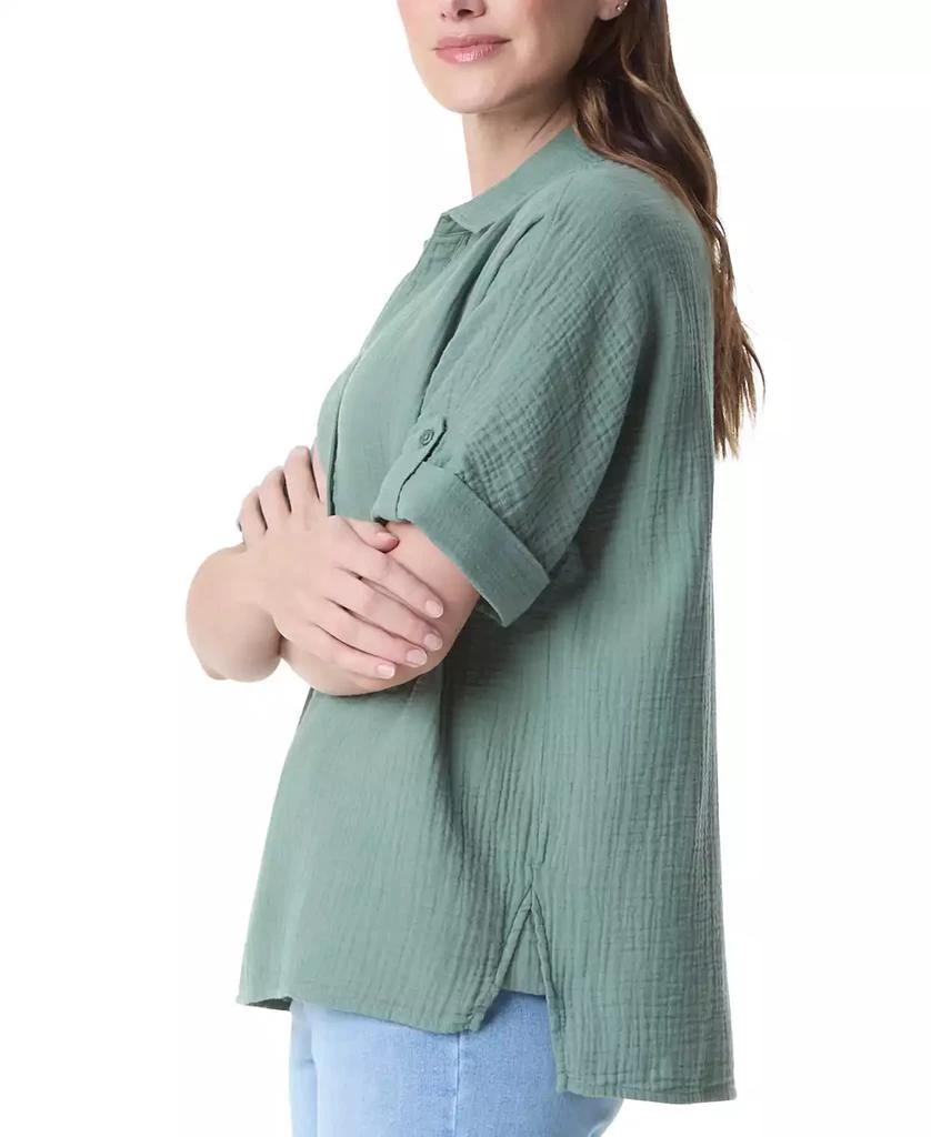 Gloria Vanderbilt Women's Cotton Callista Roll-Tab Textured Top 2