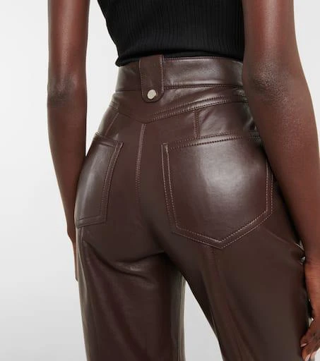 Nanushka Zelda straight leather-blend pants 5