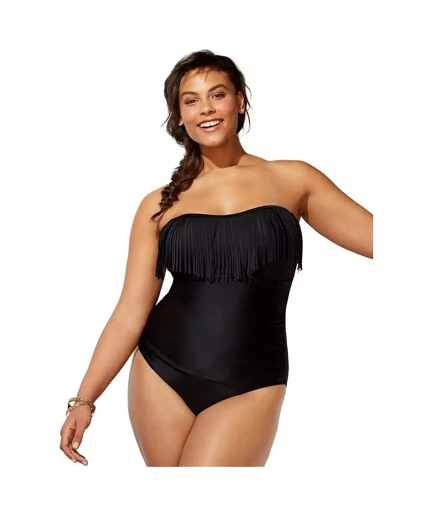 Swimsuits for All Women's Fringe Bandeau One Piece Swimsuit 1