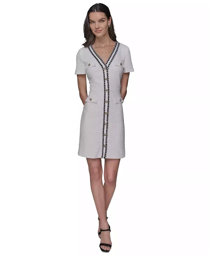 Karl Lagerfeld Paris Women's Tweed Rope-Trim Dress 1