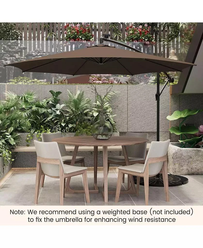 GOUUN 10 Feet Patio Umbrella with 112 Solar-Powered LED Lights 9
