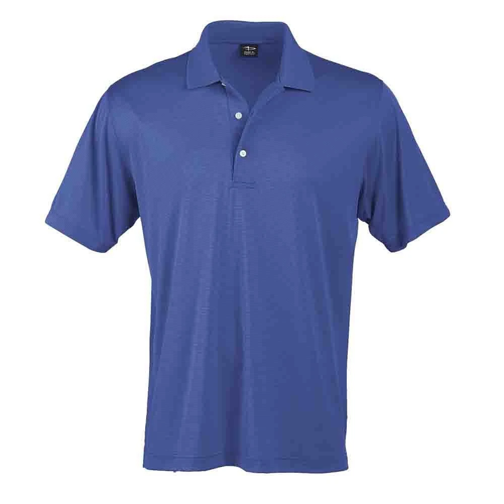 Page & Tuttle Two-Tone Stripe Jersey Solid Short Sleeve Polo Shirt 1