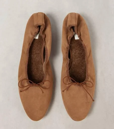The Row Awar shearling-lined suede ballet flats 5