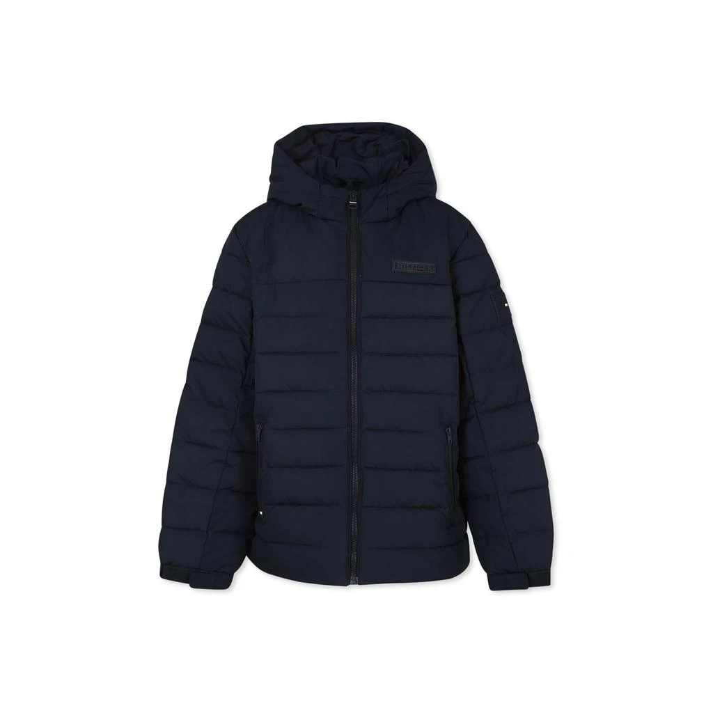 Tommy Hilfiger Blue Down Jacket For Boy With Logo 1