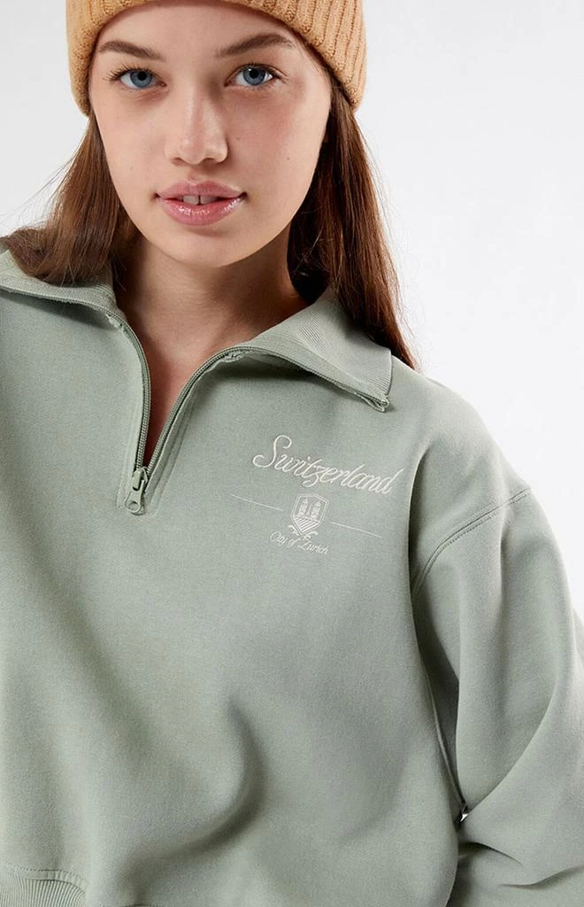 PacSun Switzerland Half Zip Cropped Sweatshirt 2