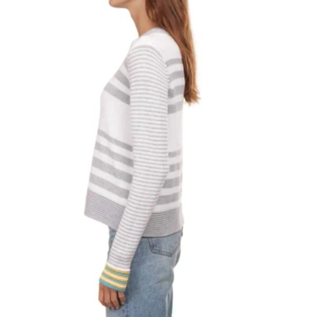 Autumn Cashmere Autumn Cashmere - Boxy Stripe Crew w/ Tuck Stitch 2