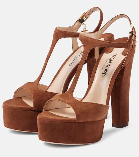Tom Ford Angelina 130 suede platform sandals 4
