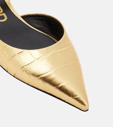 Tom Ford Padlock croc-effect ballet flats 6