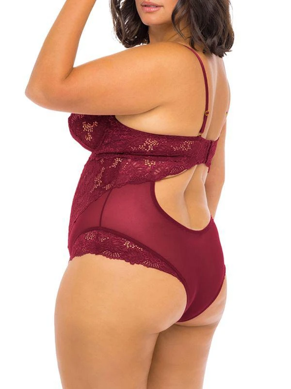 OH LA LA CHERI Plus Page Cutout Lace Teddy 2