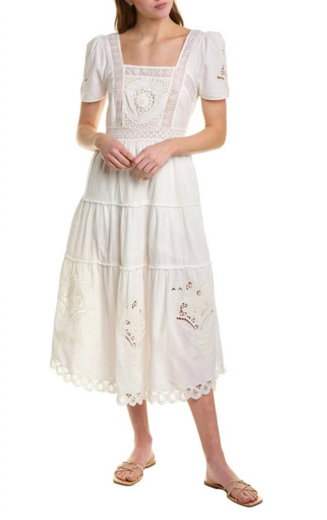 open lace back dress Loveshackfancy Liria Honey Shimmer Sequin Mini Dress