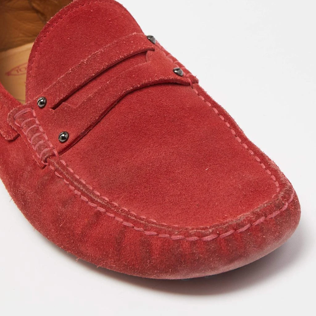 Tod's Tod's by Ferrari Red Suede Penny Loafers Size 42 7