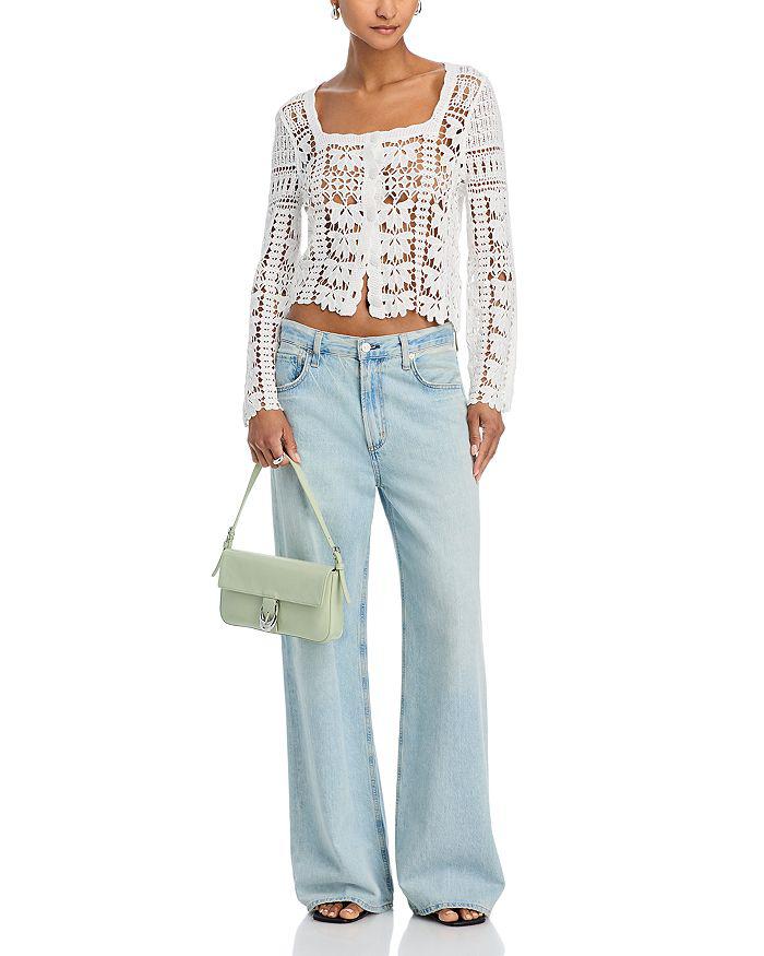 AQUA Square Neck Crochet Top - Exclusive