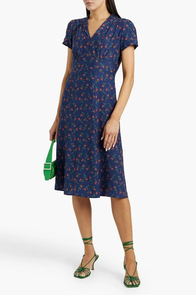 HVN Morgan printed silk dress 2