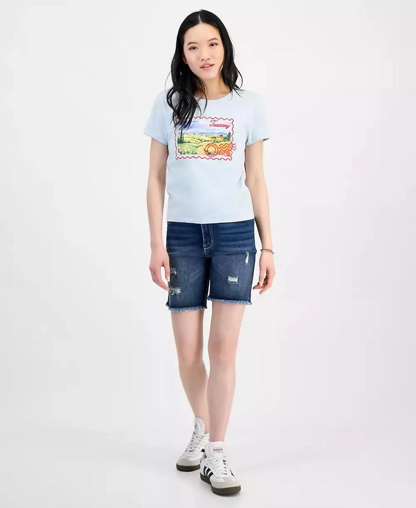 Rebellious One Juniors' Tuscany Postal Graphic T-Shirt 2