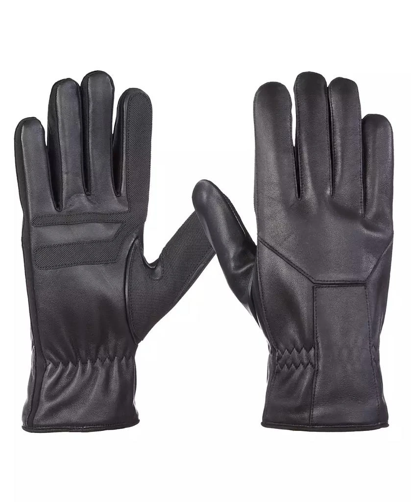 Isotoner Signature Men's Water Repellent Genuine Leather Touchscreen Stretch Gloves 1