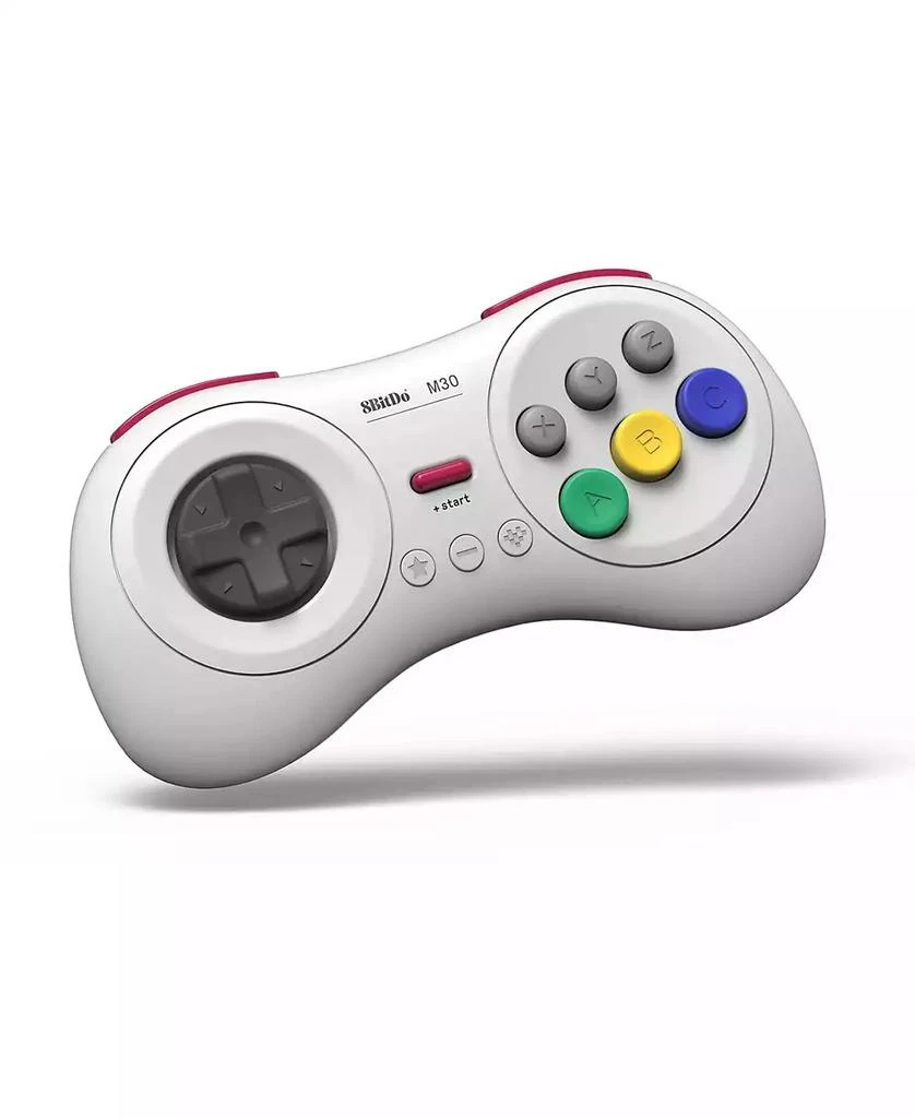 8bitdo M30 Bluetooth Wireless Gamepad Controller for Sega Genesis Mini and Mega Drive Mini and Nintendo Switch - White
