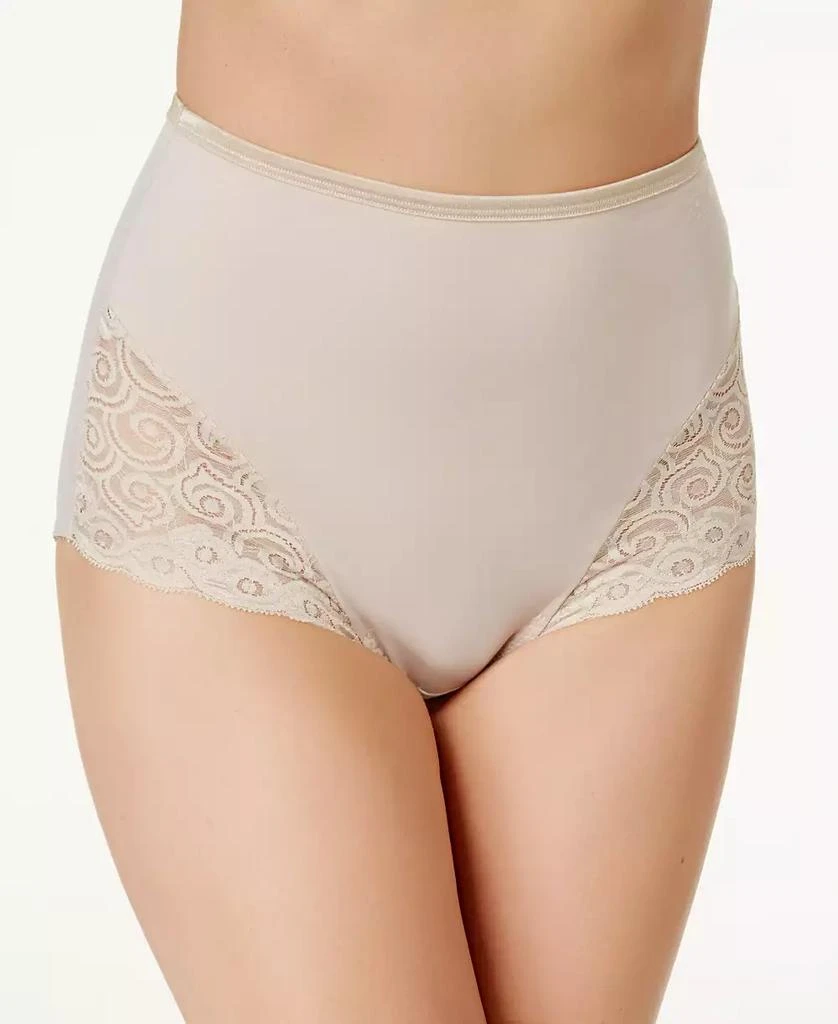Bali Women's  Firm Tummy-Control Lace Trim Microfiber Brief Underwear 2 Pack X054 1