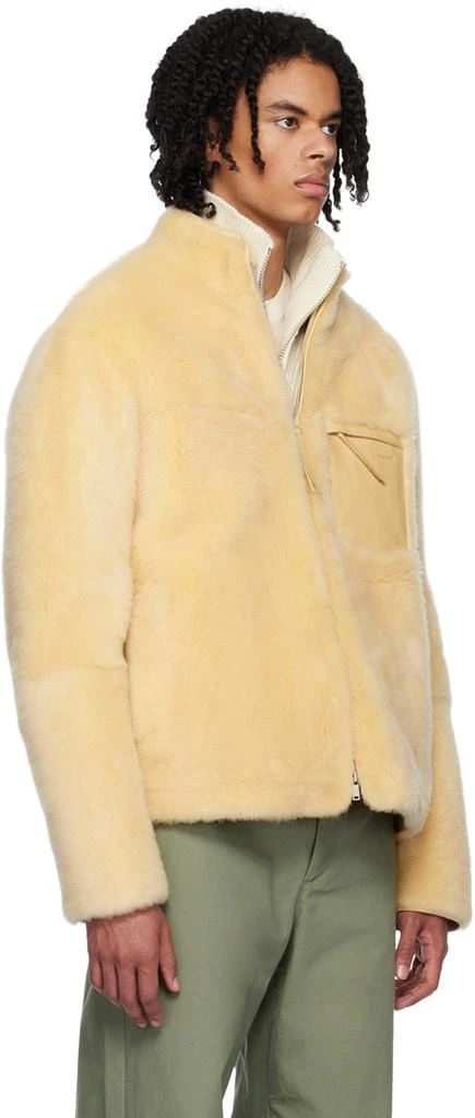 Jil Sander Beige Embossed Shearling Jacket 2