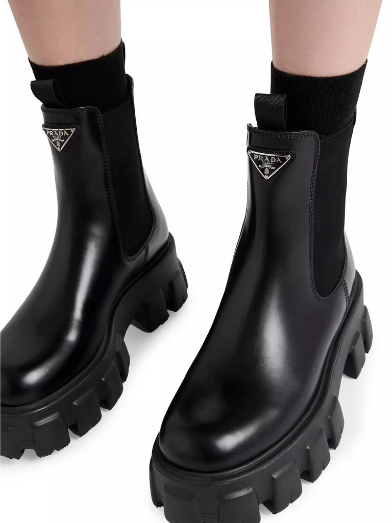Prada Monolith Brushed Leather Chelsea Boots 2