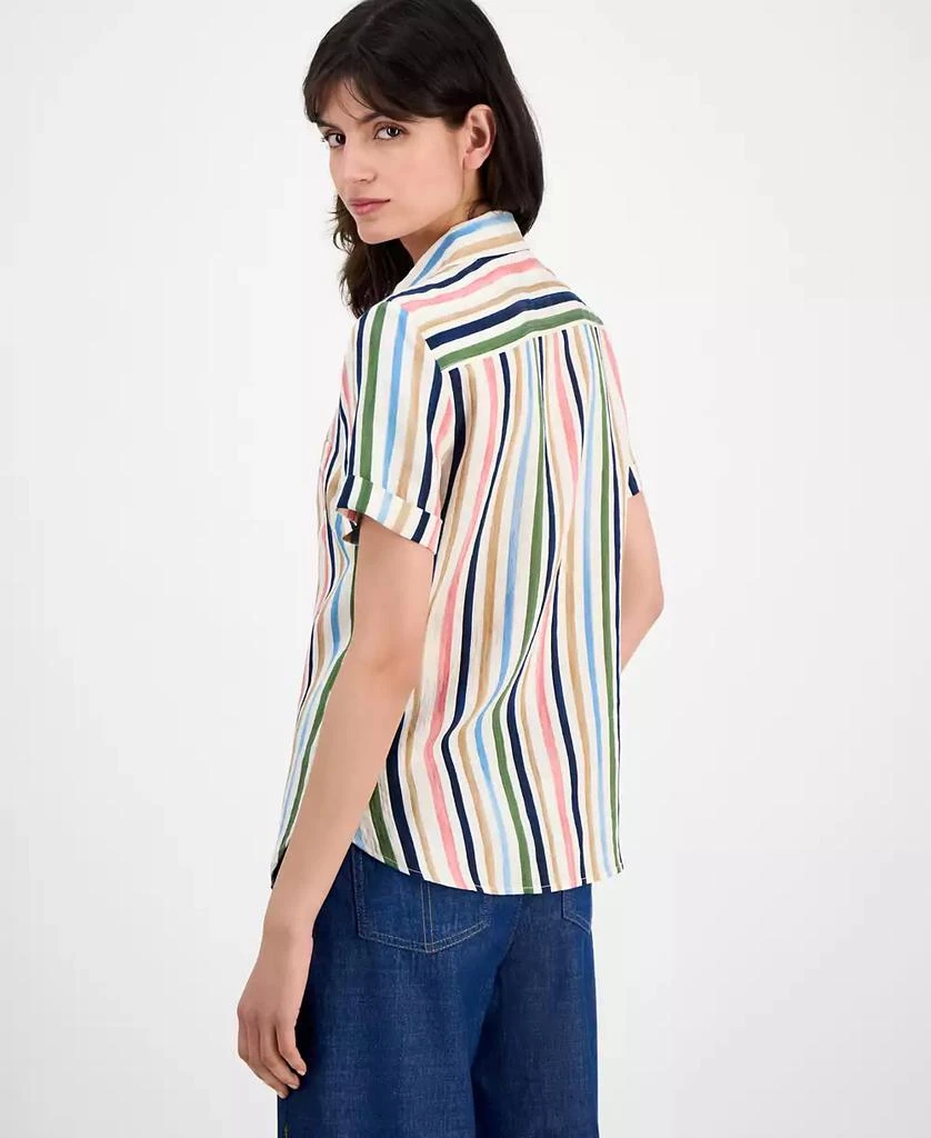 Nautica Jeans Women's Striped Short-Sleeve Camp Shirt 4