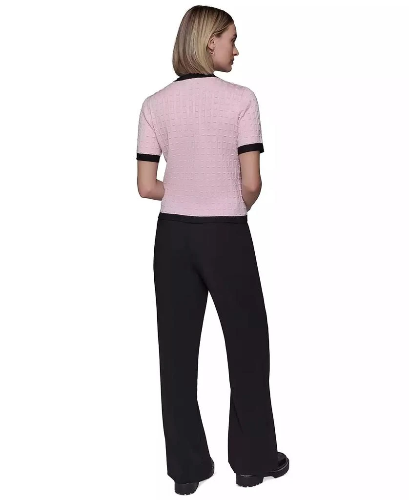 Karl Lagerfeld Paris Petite Short-Sleeve Two-Pocket Cardigan Sweater 5
