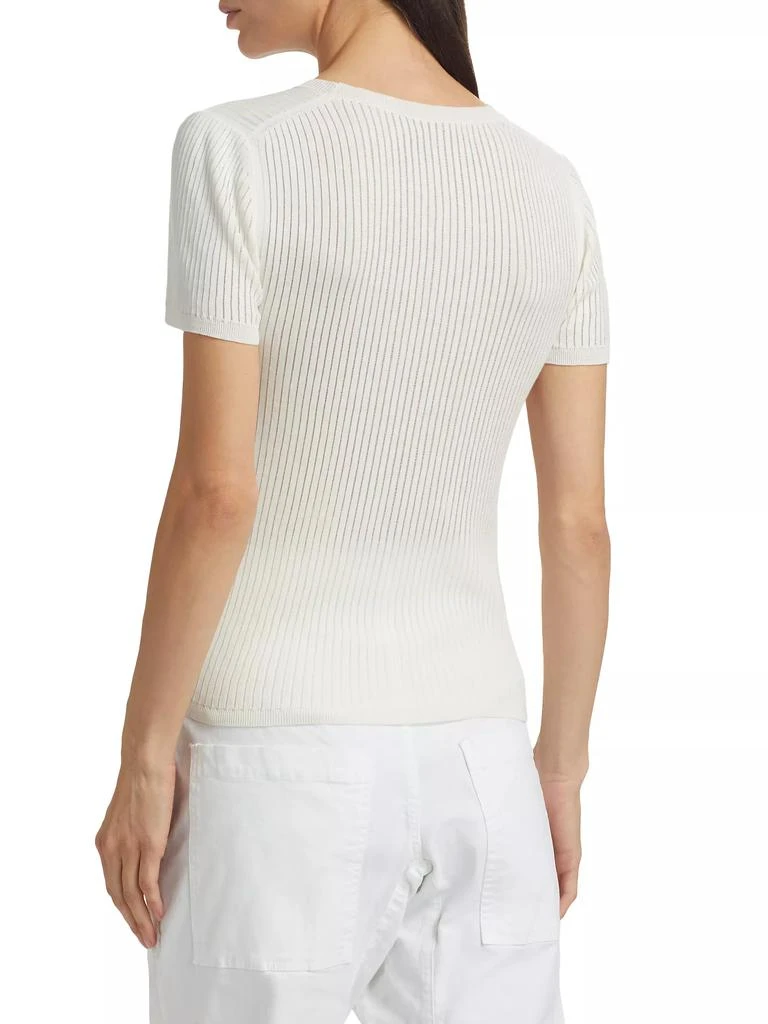 Nili Lotan Zandra Crewneck Cotton Short-Sleeve Sweater 5