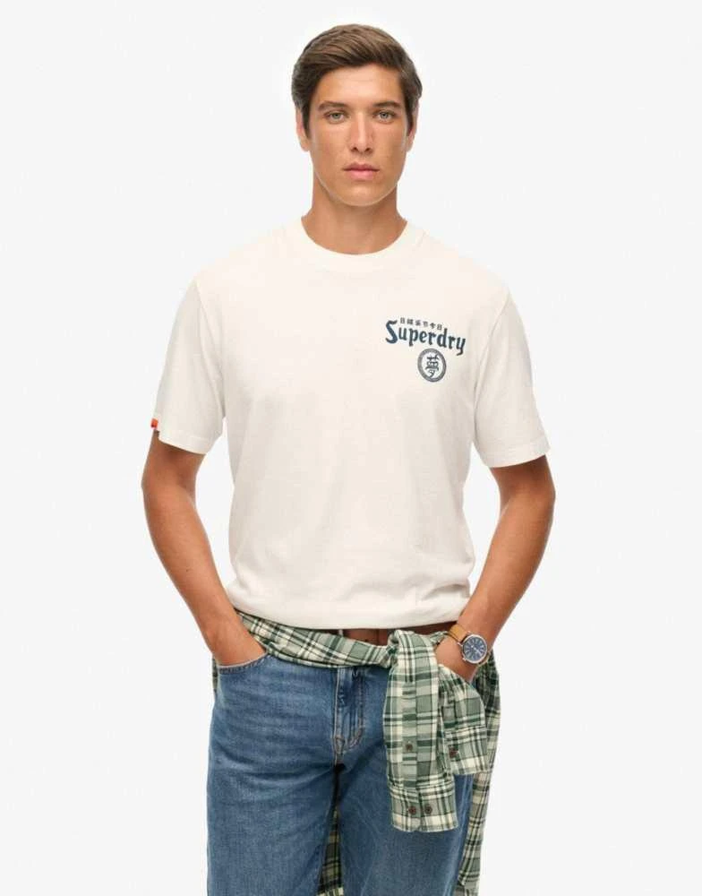Superdry Superdry Tokyo narrative loose t-shirt in bone white