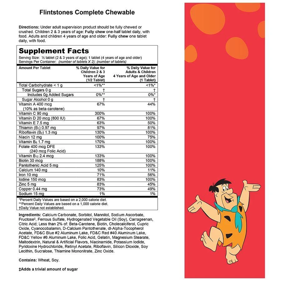Flintstones Complete Multivitamin for Kids Grape, Cherry, Orange
Peach 4