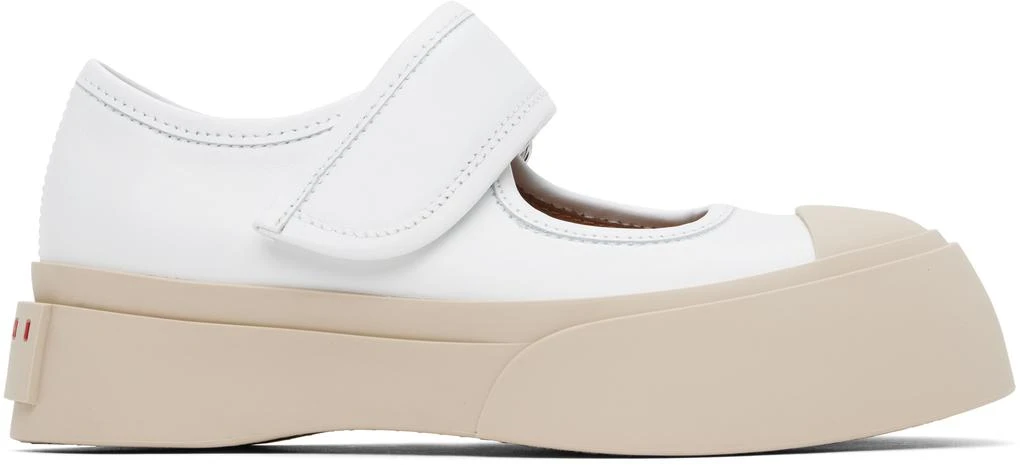 Marni White Pablo Mary Jane Ballerina Flats