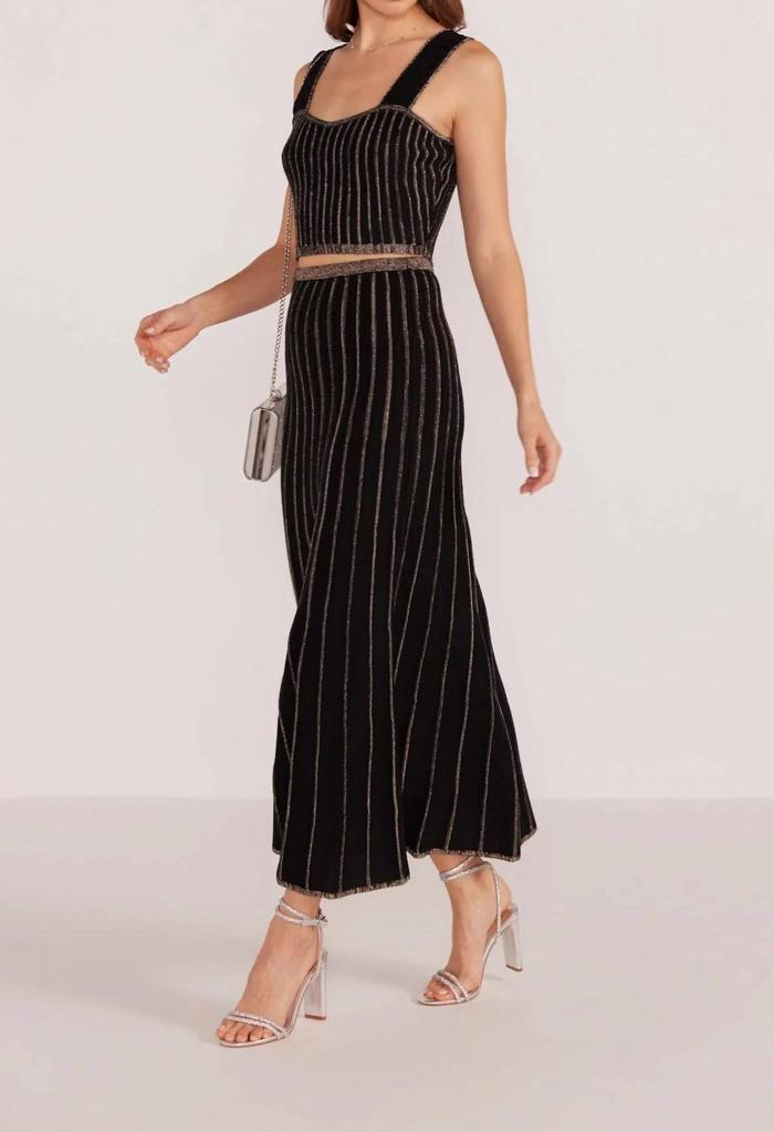 MINKPINK Minkpink - Celia Lurex Stripe Midi Skirt