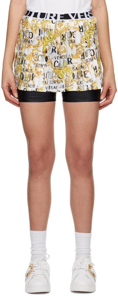 Versace White Print Shorts 1