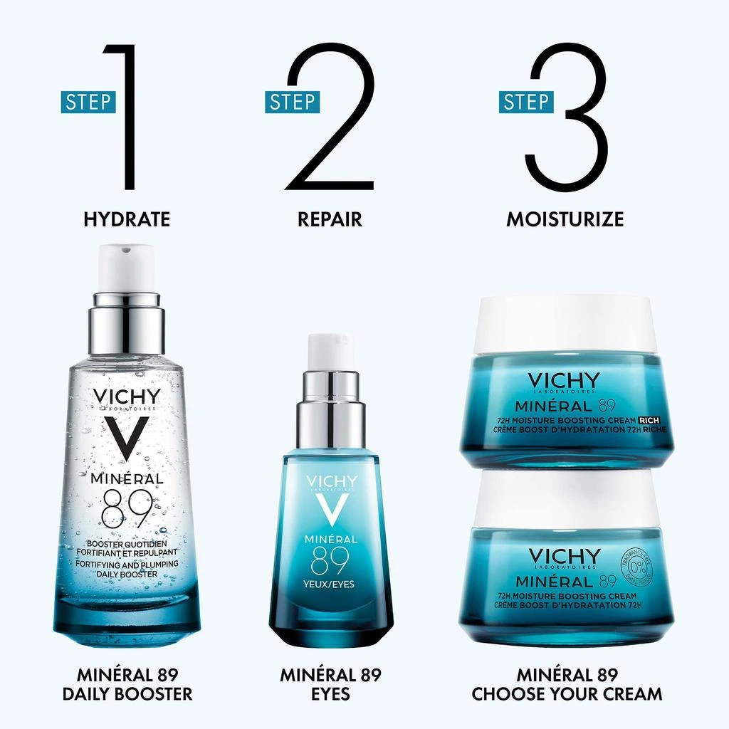 Vichy Vichy Mineral 89 Hyaluronic Acid Booster Serum and Gel Moisturizer 9