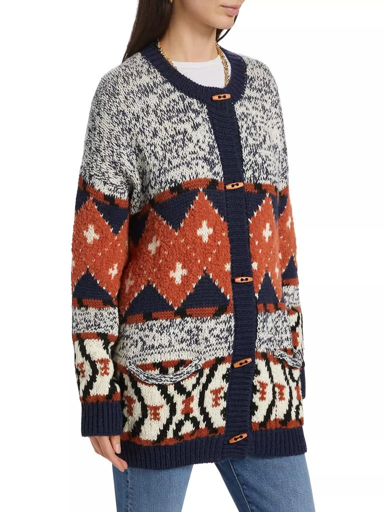 MOTHER The Long Drop Abstract Alpaca-Blend Cardigan 4