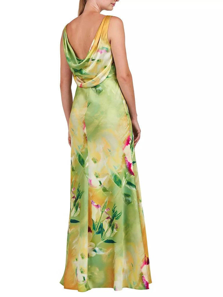 Kay Unger Pippa Floral Satin Gown 3