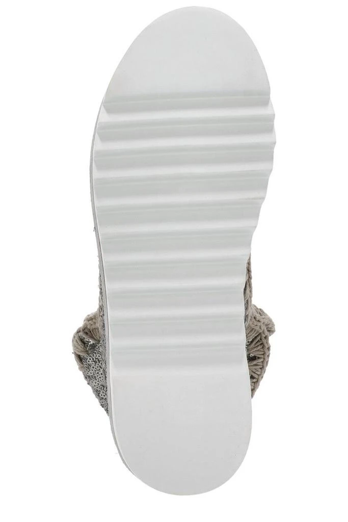 Mou Mou Sequin-Embellished Round Toe Sneakers 4