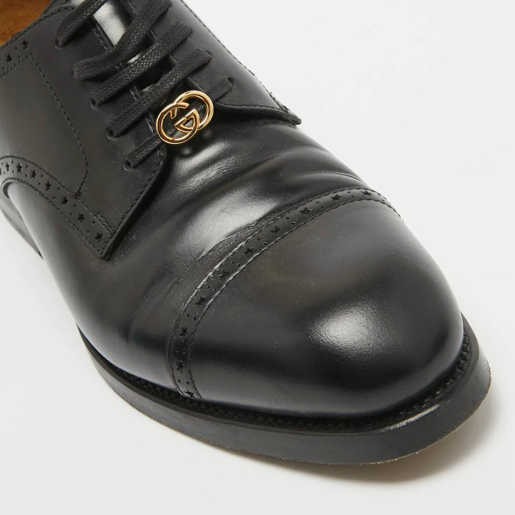 Gucci Gucci Black Leather Brogue Lace Up Oxfords Size 44 7