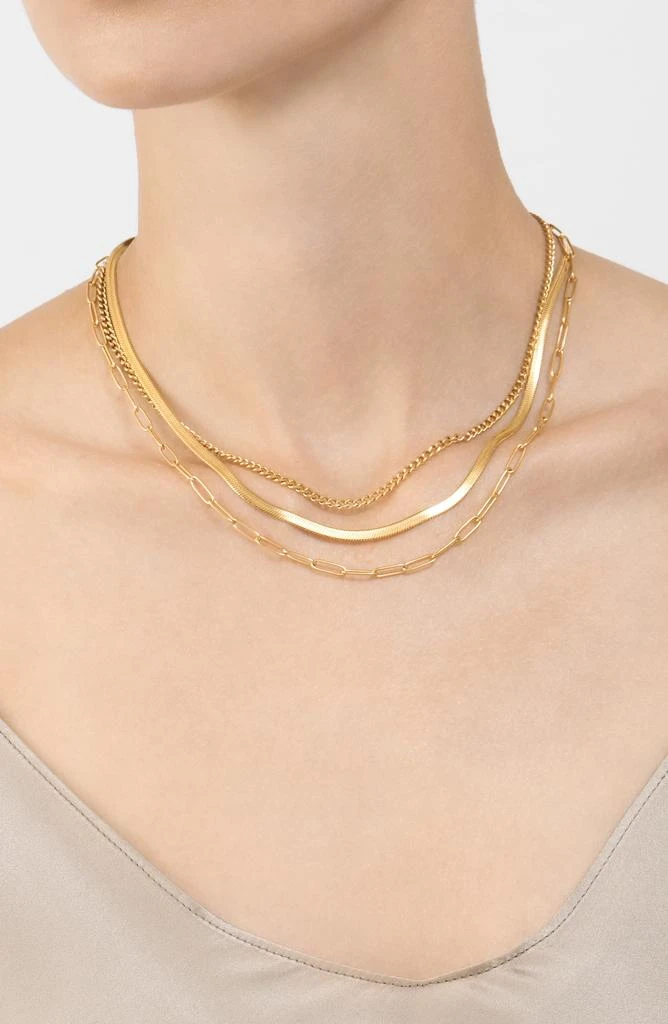 ADORNIA Mixed Chain Necklace Set 3