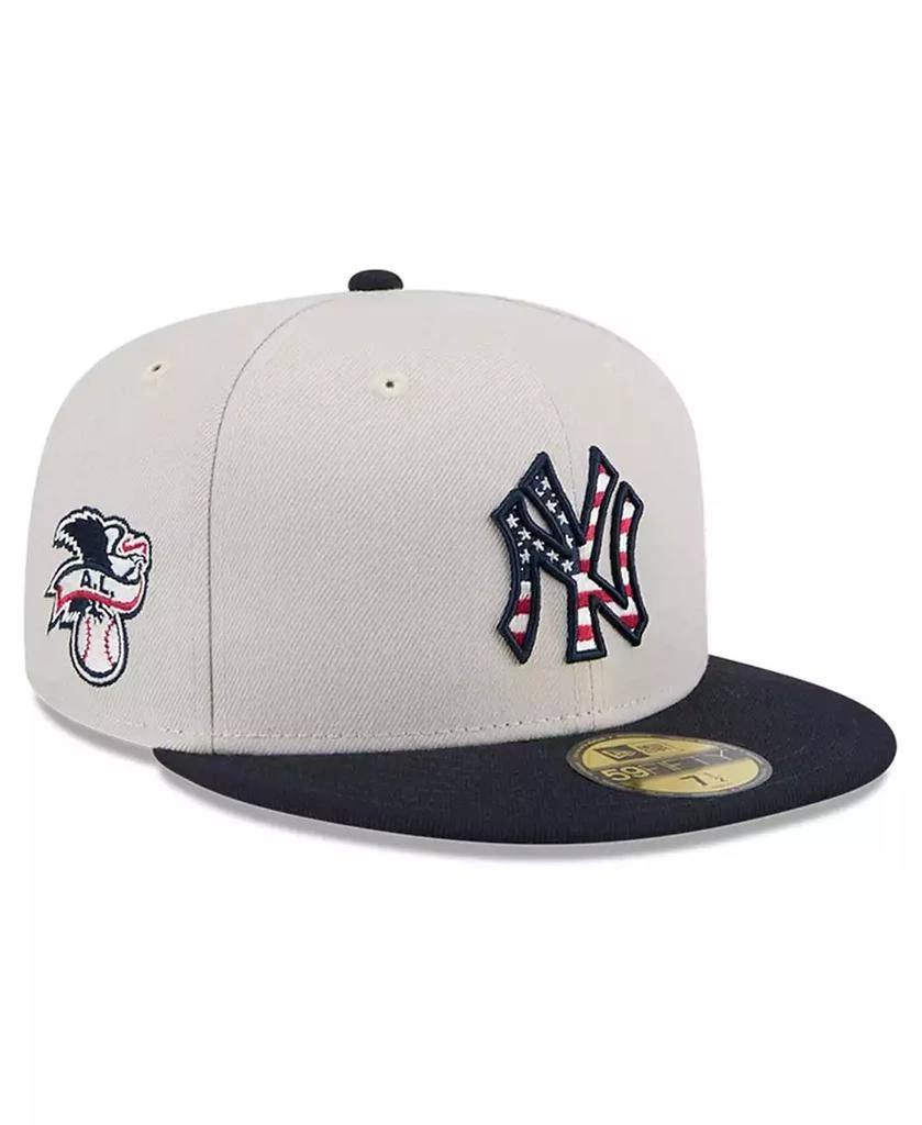 New Era Men's Khaki/Black New York Yankees 2024 Fourth of July 59FIFTY Fitted Hat 1