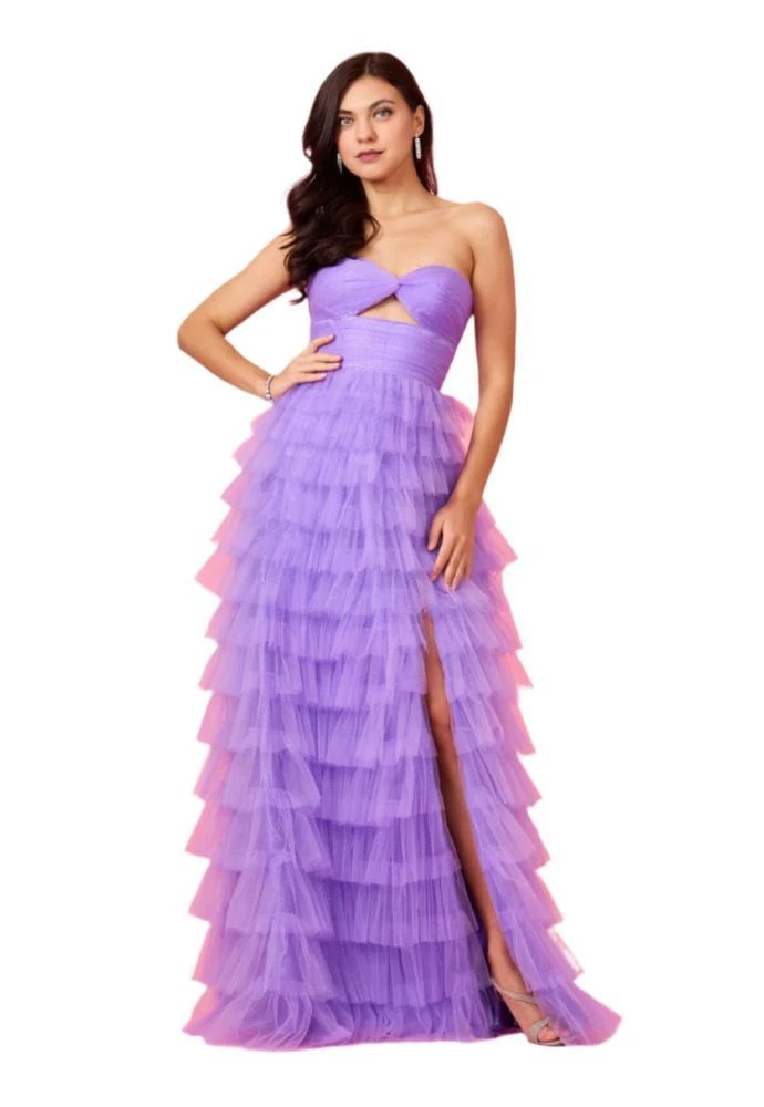 TRUEDAMES Strapless Ruffled Skirt Prom Dress Ball Gown 2