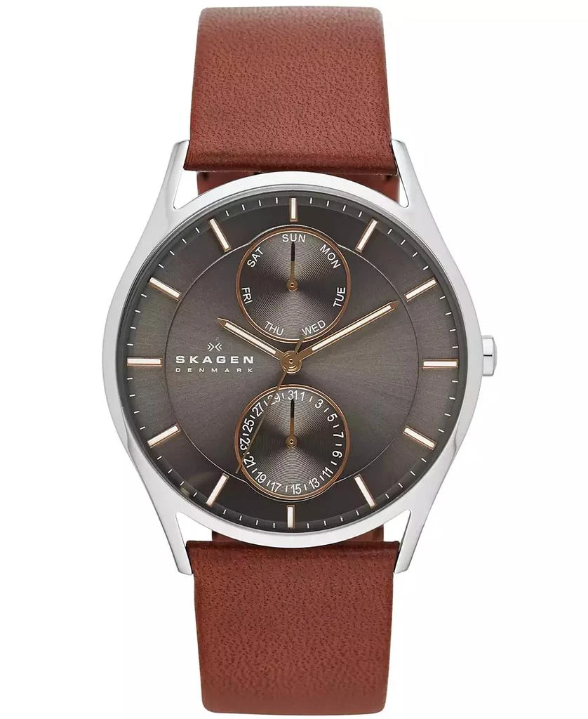 Skagen Men's Holst Brown Leather Strap Watch 40mm SKW6086 1