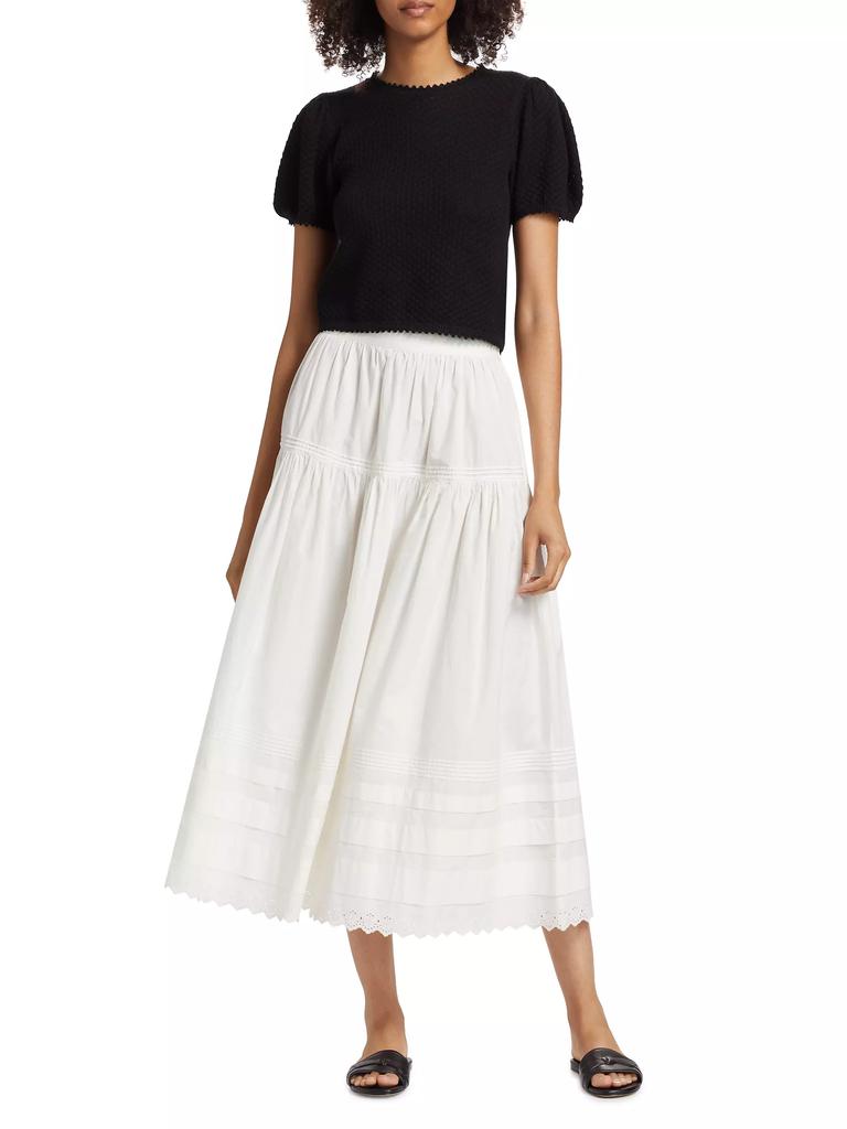 DÔEN Carena Cotton-Silk Pointelle Top