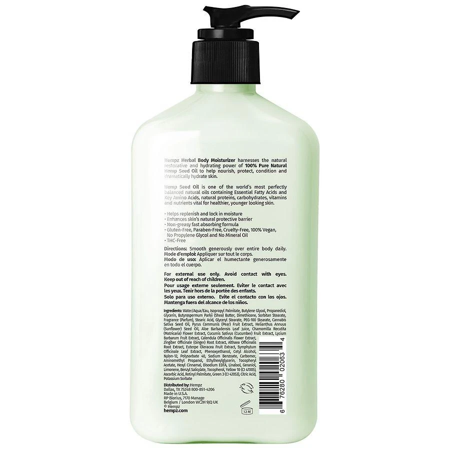 Hempz Herbal Body Moisturizer Green Tea & Asian Pear, 17 2