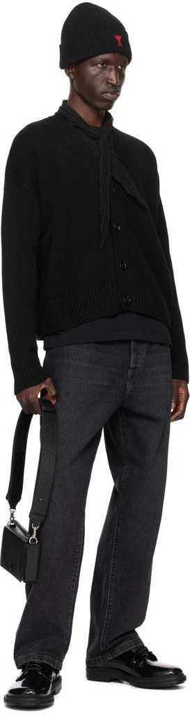 AMI Paris Black Cropped Cardigan 4