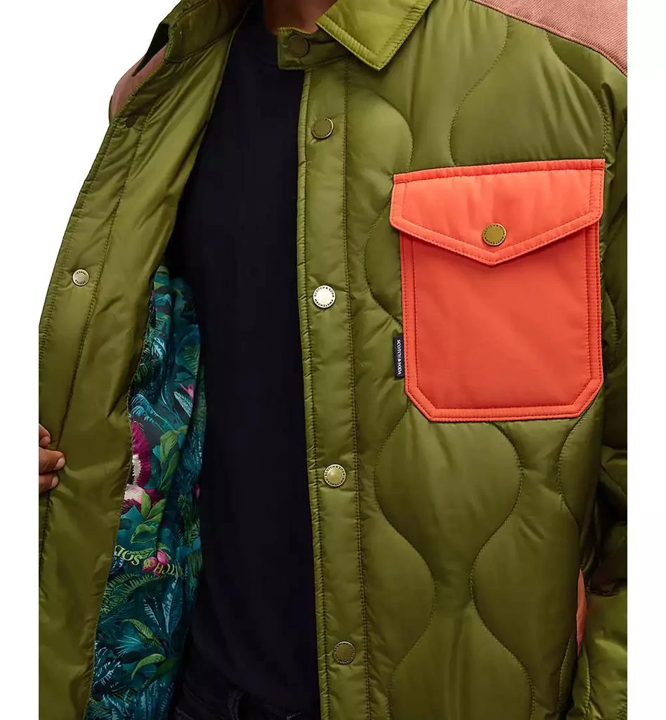 Scotch & Soda Ivik Padded Colorblocked Snap Front Shirt Jacket 5