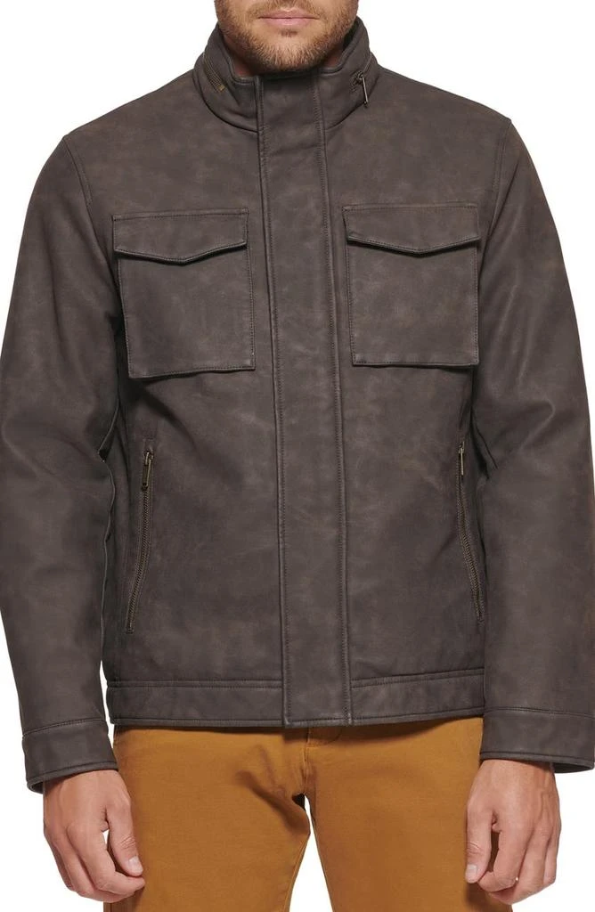 Dockers Faux Leather Military Jacket 1