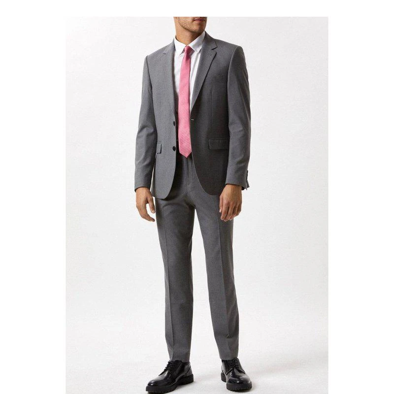 Burton Mens Essential Slim Suit Jacket Light Gray 1