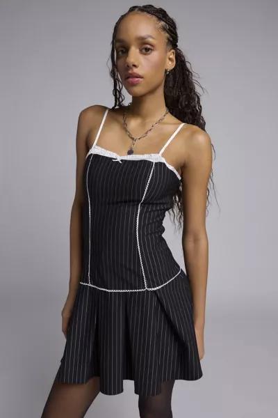 Daisy Street Daisy Street Pinstripe Drop Waist Mini Dress