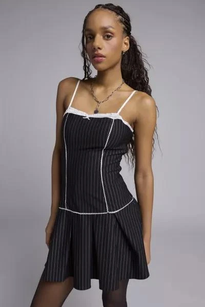 Daisy Street Daisy Street Pinstripe Drop Waist Mini Dress 1