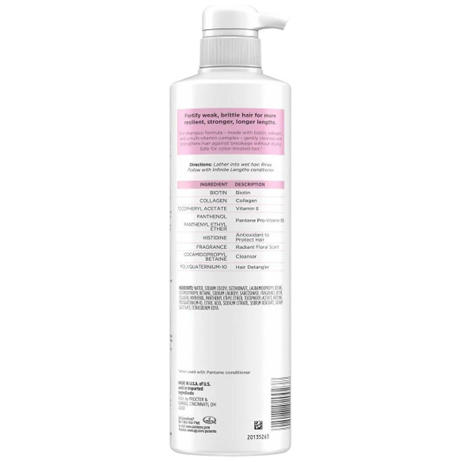 Pantene Pro-V Infinite Lengths Biotin + Collagen Sulfate-Free Shampoo Floral 6